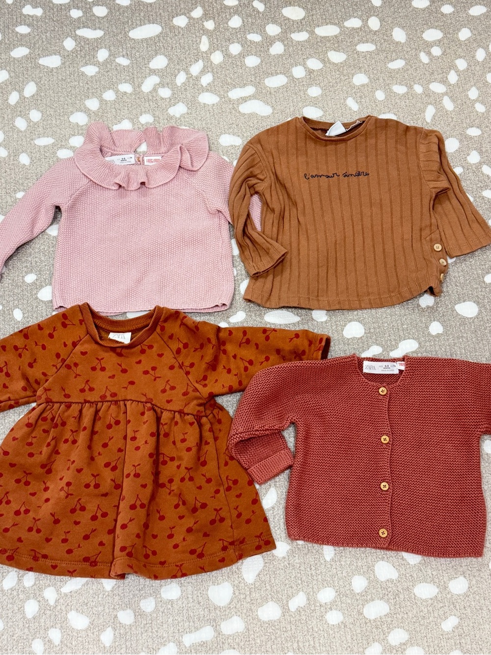 Bundle Zara Kids baby girl lot sweater crochet knit dress embroidered cardigan